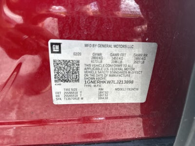 Chevrolet Traverse LT de 2020, tracción delantera, tapicería de cuero