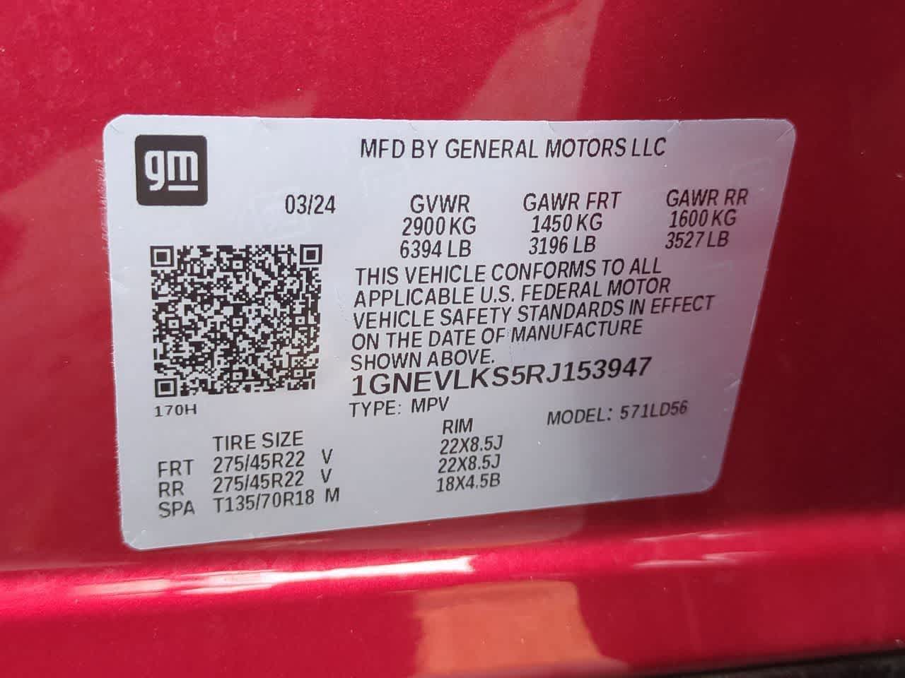 Chevrolet Traverse AWD RS 2024