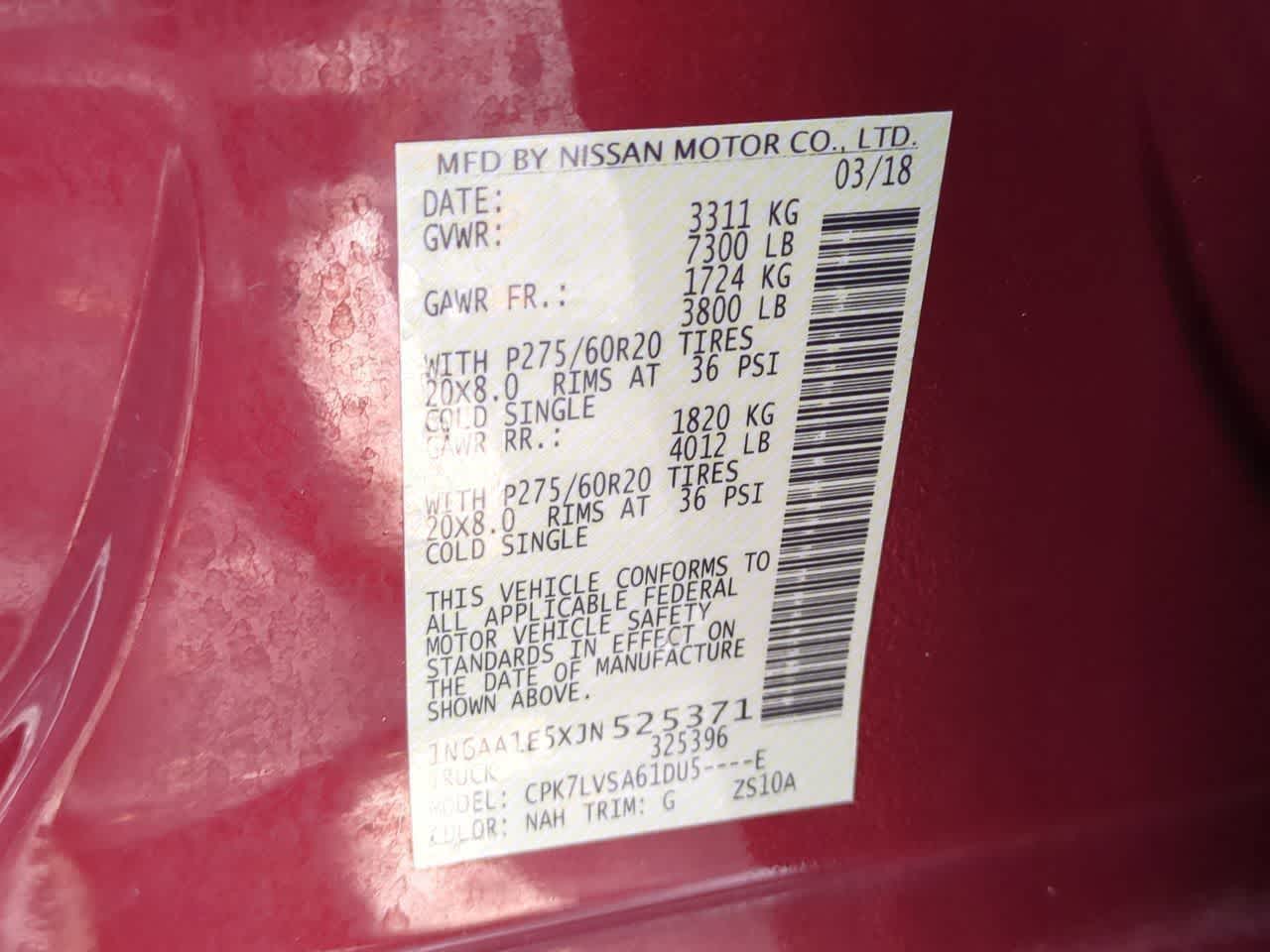 Nissan TITAN SL 2018