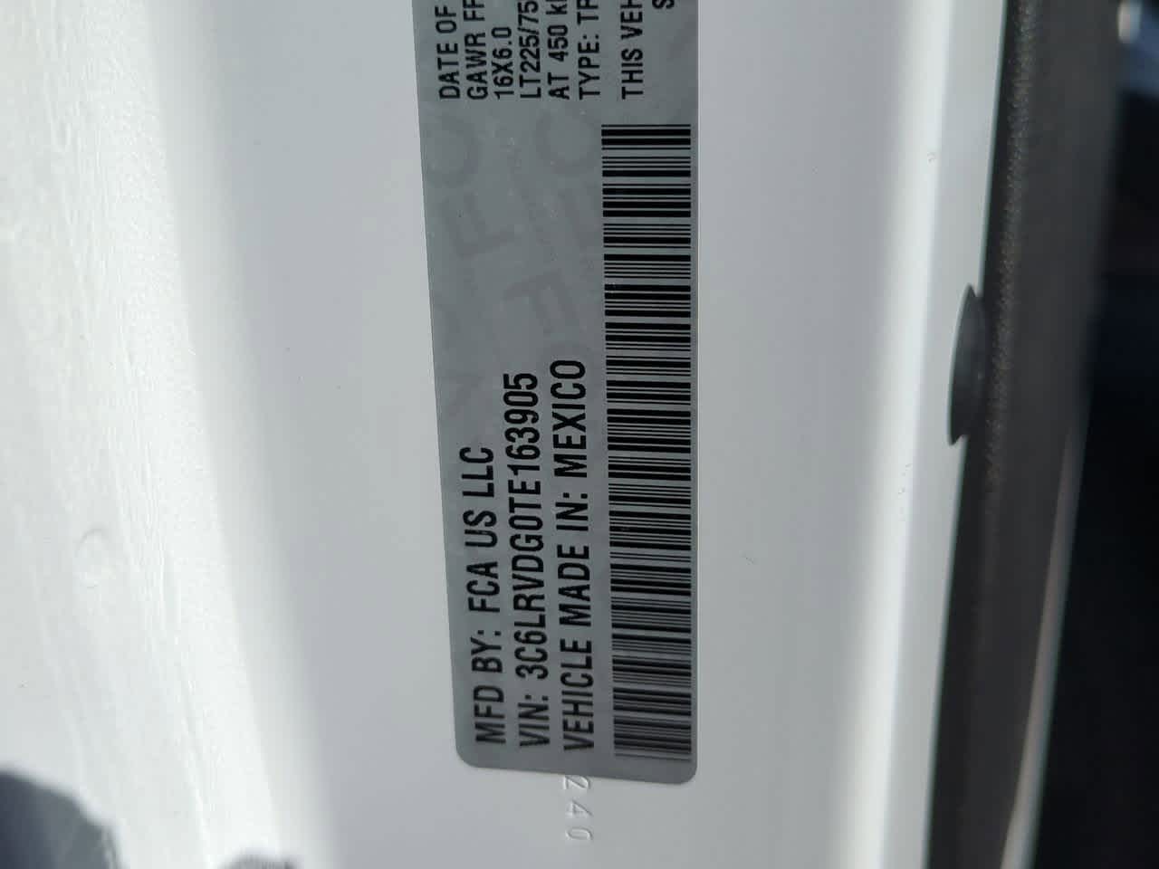 2026 RAM ProMaster RAM PROMASTER 2500 TRADESMAN CARGO VAN TECHO ALTO 159' WB