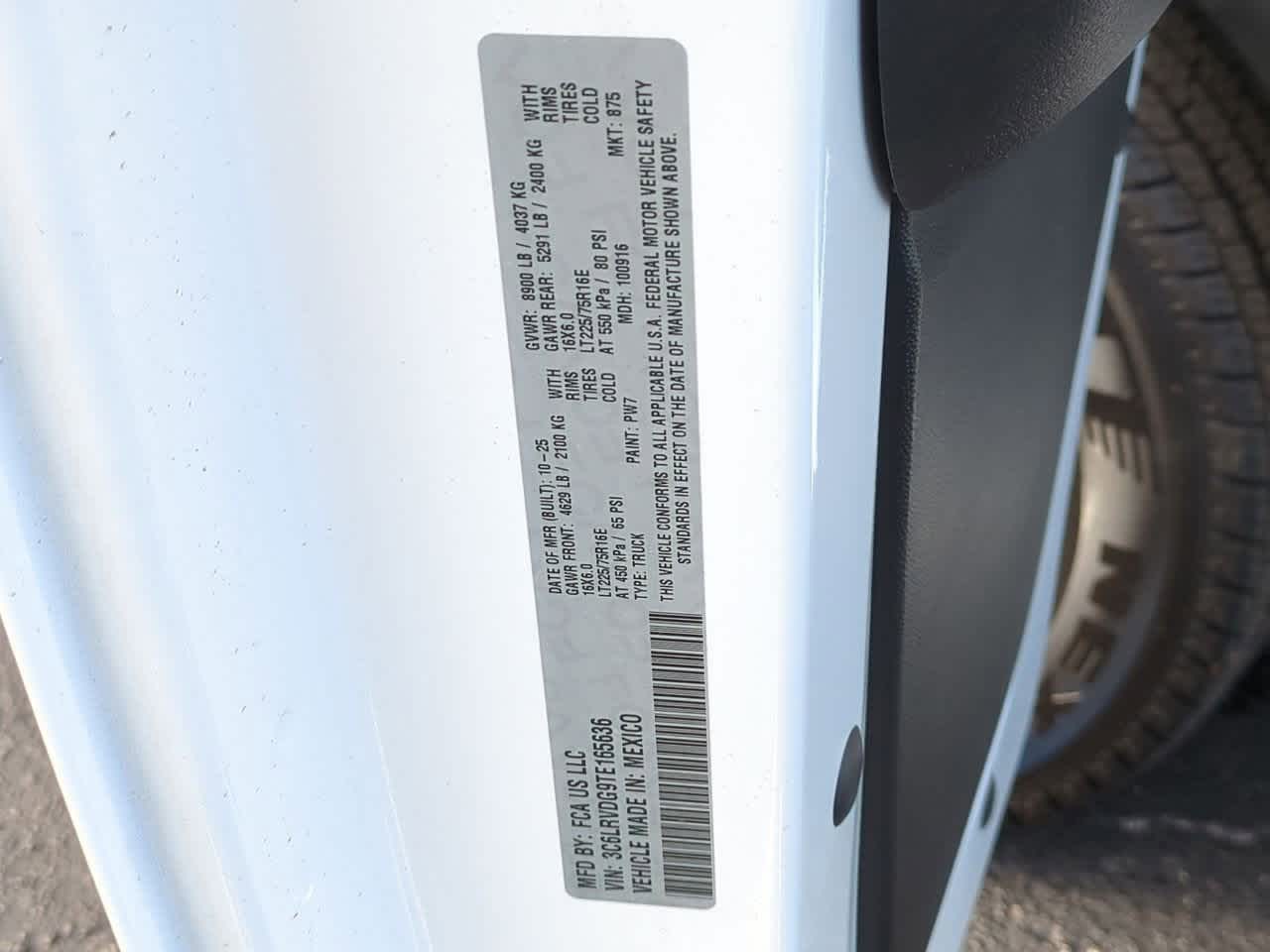 2026 RAM ProMaster RAM PROMASTER 2500 TRADESMAN CARGO VAN TECHO ALTO 159' WB