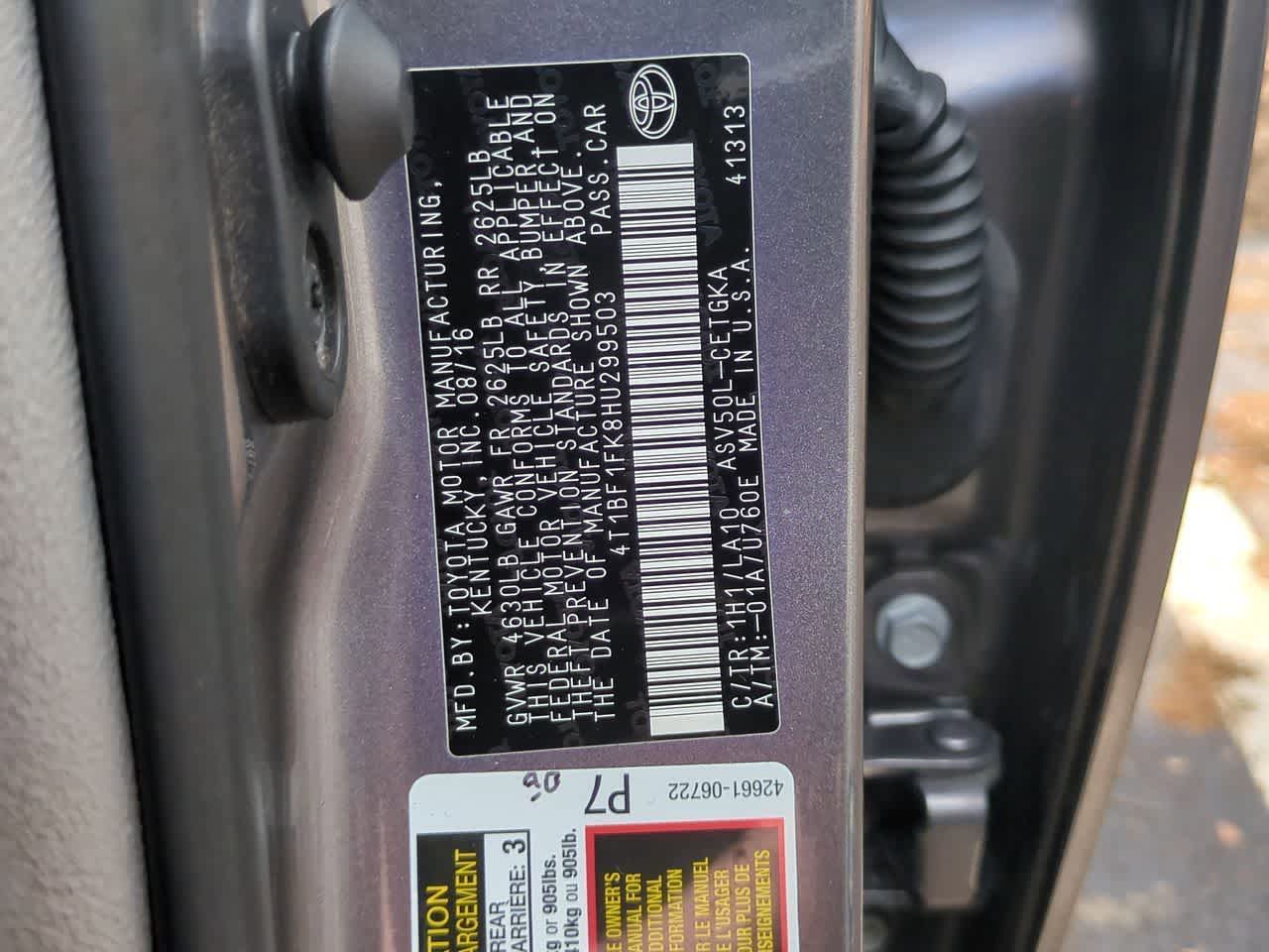 Toyota Camry XLE 2017