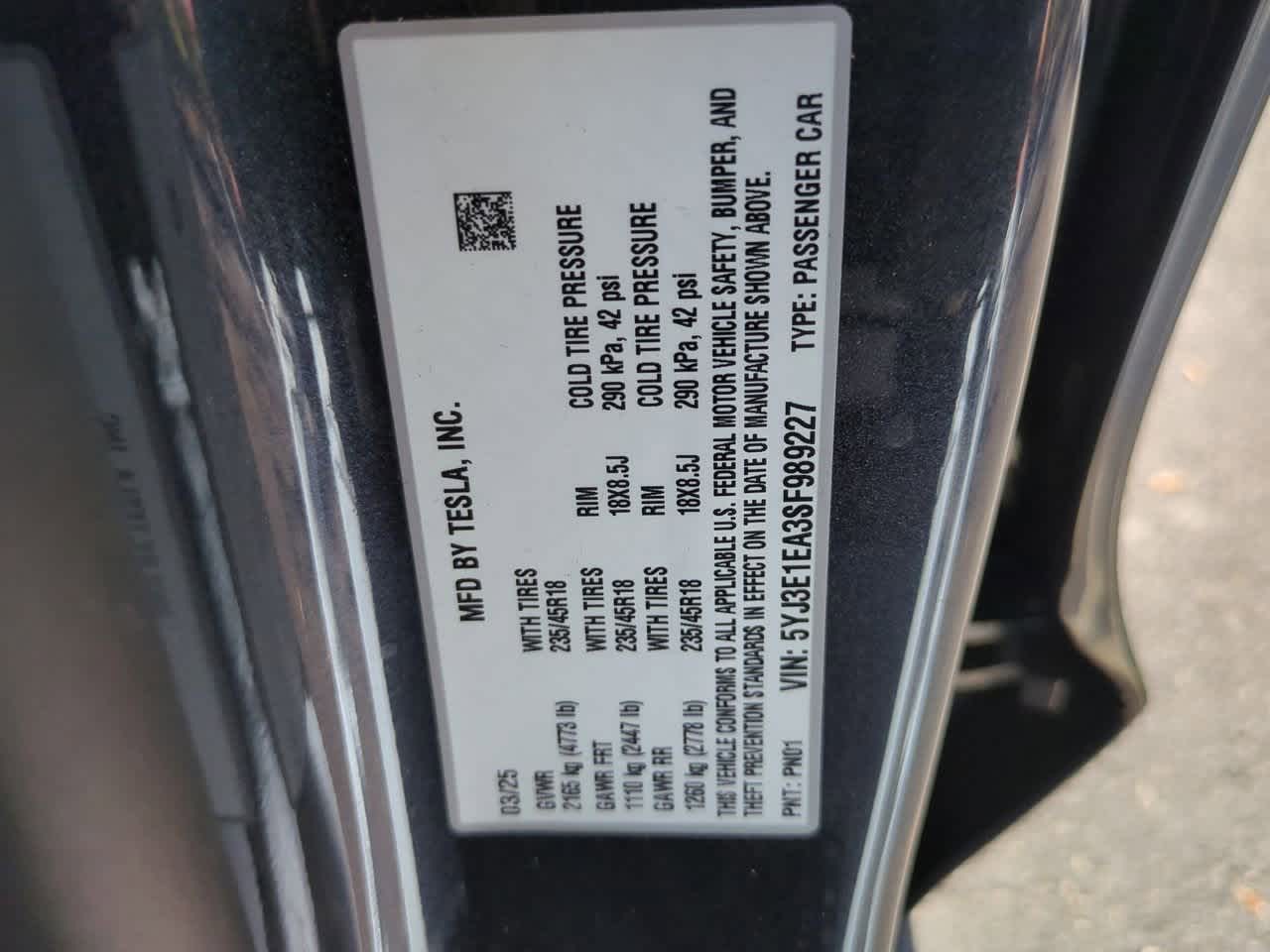 Tesla Model 3 Long Range con tracción trasera 2025