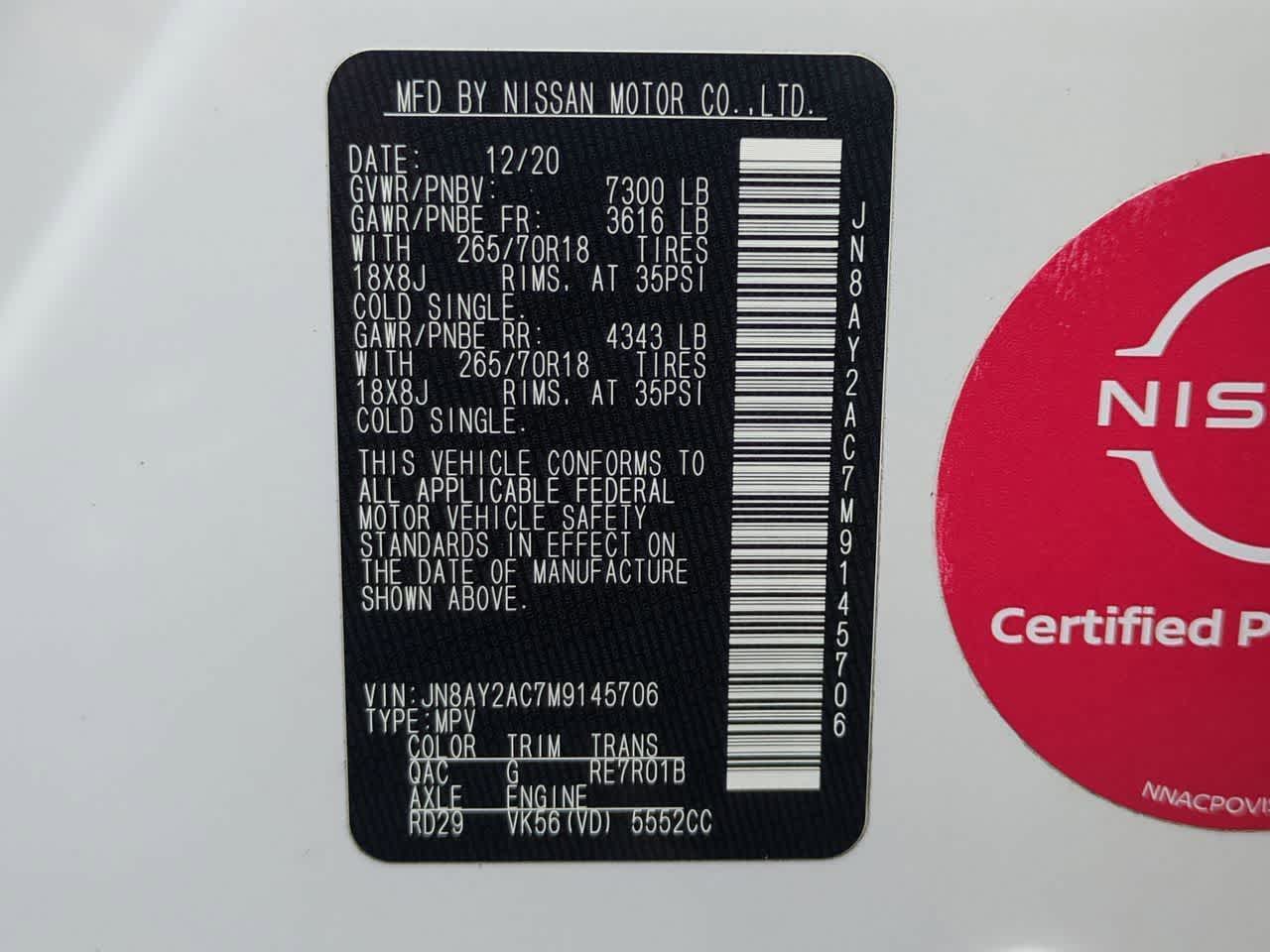 Nissan Armada SV 2WD 2021