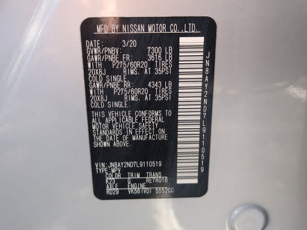 Nissan Armada SL 2WD 2020